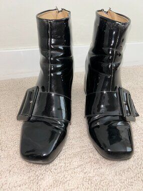 Patent leather boots